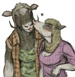  bovid bovine caprine cattle female female/female kissing mammal muskox priscillasheep sheep shetland_sheep 