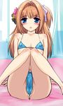  :o androgynous anus bikini blue_eyes brown_hair bulge crossdressing erect_nipples erection erection_under_clothes hair_intakes hair_ornament hayashi_(nnnsf) impossible_clothes long_hair nao_(otosuki) navel open_mouth otoko_no_ko_wa_meido_fuku_ga_osuki!? penis penis_sheath pinstripe_pattern solo swimsuit testicles trap 