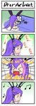  &gt;_&lt; 4koma :d absurdres animal_ears artist_self-insert aura_kingdom beamed_eighth_notes bunny_ears chibi closed_eyes comic computer earphones eighth_note hair_ornament hairclip highres hoshino_aoi_(la_huynh_hai_than) laptop musical_note open_mouth pillow quarter_note smile stylus wacom working xd 