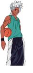  1boy basketball dark_skin kyle_tenjuin psyren scar solo sweatpants tenjuin_kyle white_hair 