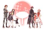  3boys 3girls age_progression artist_request black_hair cloak family glasses haruno_sakura multiple_boys multiple_girls naruto naruto_gaiden pink_hair uchiha_fugaku uchiha_itachi uchiha_mikoto uchiha_sarada uchiha_sasuke 