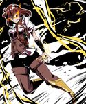  1girl amber_(rwby) angry brown_hair lightning pixiv_manga_sample rwby 