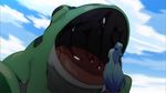  1girl animated animated_gif aqua_(kono_subarashii_sekai_ni_shukufuku_wo!) aqua_(konosuba) blue_hair frog kono_subarashii_sekai_ni_shukufuku_wo! vore 