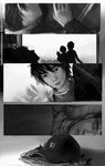  bandages big_hero_6 brilcrist burnt comic disney greyscale hat hat_removed headwear_removed highres hiro_hamada intravenous_drip monochrome multiple_boys tadashi_hamada watermark waveform web_address window 