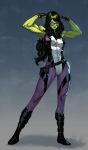  breasts female_superhero green_hair green_skin marvel muscles she-hulk thighs 