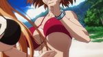  2girls animated animated_gif asobi_ni_iku_yo! bell bikini bounce bouncing_breasts breasts brown_hair eris_(asobi_ni_iku_yo!) huge_breasts kinjou_manami large_breasts long_hair multiple_girls running short_hair swimsuit 