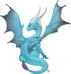 blue_dragon blue_eyes dragon feardakez invalid_tag open_wings rear_view tail_fluff 
