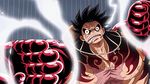  1boy animated animated_gif black_eyes black_hair dressrosa gear_fourth male_focus monkey_d_luffy one_piece solo 