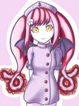  bat_wings ebola-chan flower nurse pink_hair wings 