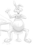  belly big_belly canid canine canis coyote looney_tunes male male_pregnancy mammal measure mehndix nude pencil_(disambiguation) pregnant simple_background sitting tools warner_brothers wile_e._coyote 