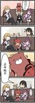  6+girls akagi_(kantai_collection) arashi_(kantai_collection) betchan blonde_hair brown_hair colorized comic commentary_request cosplay costume_switch graf_zeppelin_(kantai_collection) green_hair hagikaze_(kantai_collection) hiryuu_(kantai_collection) kantai_collection long_hair maikaze_(kantai_collection) multiple_girls object_hug pantyhose purple_hair red_hair short_hair stuffed_animal stuffed_toy thighhighs translated zuikaku_(kantai_collection) 