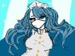  blue_hair cure-chan long_hair nurse nurse_cap original personification solo surgical_mask 