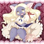  artist_request blonde_hair borrowed_character cat furry kishibe long_hair open_mouth yellow_eyes 