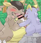  artist_request censored cum denbukuro eyes_closed fellatio furry incest kangaskhan mother_and_son open_mouth oral penis pokemon red_eyes 