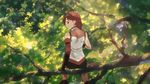  1girl animated animated_gif brown_hair hai_to_gensou_no_grimgar long_hair outdoors solo tree yume_(grimgar) 