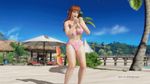  1girl 3d animated animated_gif beach bent_over bikini breasts brown_eyes brown_hair cleavage dead_or_alive dead_or_alive_xtreme dead_or_alive_xtreme_3_fortune female hips kasumi_(doa) large_breasts leaning legs long_hair outdoors sky solo 