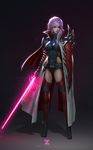  breastplate cape energy_sword final_fantasy final_fantasy_xiii full_body glowing glowing_weapon lightning_farron lightning_returns:_final_fantasy_xiii paul_kwon pink_hair shield solo sword weapon 