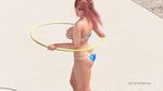  1girl 3d animated animated_gif ass bare_shoulders bikini breasts cleavage dead_or_alive dead_or_alive_xtreme dead_or_alive_xtreme_3_fortune female hips honoka_(doa) hula_hoop large_breasts navel outdoors pink_hair short_hair solo thighs waist 