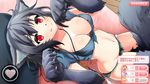  1girl animal_ears black_hair breasts claws dutch_angle game_cg looking_at_viewer lyca_(monster_musume) monster_girl monster_musume_no_iru_nichijou monster_musume_no_iru_nichijou_online paws red_eyes smile tail wolf_ears wolf_tail 