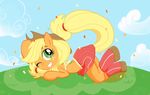  all_fours applejack cheerleader furry my_little_pony my_little_pony_friendship_is_magic skirt zat 