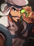  1boy beard brown_hair capcom edwin_huang face facial_hair official_art rashid_(street_fighter) scouter solo street_fighter street_fighter_v turban 