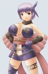  +_(tas28282000) 1girl ayane_(doa) blush breasts cleavage dead_or_alive female gloves hands_on_hips large_breasts ninja_gaiden ninja_gaiden_sigma_2 pixiv_manga_sample purple_hair short_hair solo 