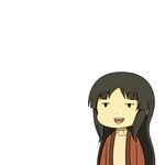  akiyama_mio black_hair comic k-on! long_hair lowres shiitake_nabe_tsukami simple_background solo white_background 