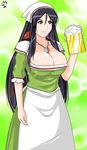  black_hair blue_eyes breasts cleavage cleavage_cutout dress ecchi fantasy female green_dress jessica large_breasts long_hair solo standing zero_no_tsukaima 