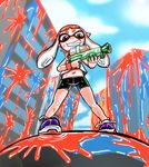  1girl bike_shorts female ink inkling nintendo skg sky splatoon 