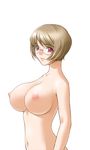  1girl ane_to_boin breasts female hanamaru_kotona large_breasts nude sano_toshihide simple_background solo upper_body 