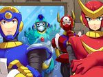  android bad_id bad_pixiv_id bubble bubbleman crossed_arms flashman gauntlets helmet horns metalman multiple_boys quickman robot rockman rockman_(classic) shoulder_pads upper_body zakki 