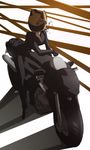  animal_helmet bad_id bad_pixiv_id banned_artist black_bodysuit bodysuit celty_sturluson durarara!! ground_vehicle helmet motor_vehicle motorcycle solo viola_(seed) 