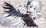  flower nyoro_(nyoronyoro000) rose rozen_maiden solo suigintou white_hair wings 