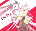  bad_id bad_pixiv_id bare_shoulders fujiwara_no_mokou kimera long_hair mecha_musume navel red_eyes sarashi smile solo touhou white_hair 