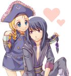  1girl alternate_hairstyle blonde_hair blue_eyes braid hair_grab hat heart long_hair patty_fleur pirate_hat sensaki_chihiro smile tales_of_(series) tales_of_vesperia white_background yuri_lowell 