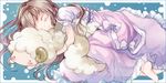  bad_id bad_pixiv_id barefoot closed_eyes dress miyabi_akino original sheep sleeping solo 