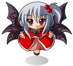  bad_id bad_pixiv_id chibi hair_bobbles hair_ornament long_hair multiple_wings red_eyes shinjitsu shinki side_ponytail silver_hair solo touhou wings 