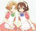  apron bad_id bad_pixiv_id baka_to_test_to_shoukanjuu brown_eyes brown_hair crossdressing dadami dress green_eyes kinoshita_hideyoshi maid maid_headdress multiple_boys otoko_no_ko wrist_cuffs yoshii_akihisa 