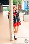  baka_to_test_to_shoukanjuu cosplay highres himeji_mizuki legs miniskirt photo photos pink_hair school_uniform skirt thighs 