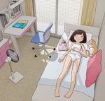  1girl bed bedroom cat child kiyo_(kyokyo1220) loli lying on_back on_bed original panties sleeping underwear white_panties 
