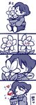  androgynous bad_id bad_tumblr_id blush blush_stickers bow close-up comic devicho flower flower_pot flowey_(undertale) flying_sweatdrops frisk_(undertale) full-face_blush heart highres holding kiss motion_blur motion_lines nose_blush onomatopoeia pants plant potted_plant ribbon silent_comic simple_background sleeping socks speech_bubble spot_color striped striped_sweater sweater turtleneck undertale wavy_mouth white_background zzz 