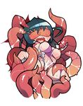 1girl artist_request bodysuit breasts chibi covered_eyes female forced igawa_asagi kometsubu large_breasts lilith-soft monster nipples open_mouth rape sweat taimanin_asagi tentacle 