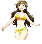  animated animated_gif bikini bouncing_breasts bra breasts brown_eyes brown_hair female highres large_breasts panties running shinomiya_himawari solo swimsuit underwear vividred_operation 