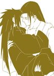  2boys kiss monochrome multiple_boys naruto senju_hashirama simple_background tagme uchiha_madara yaoi 