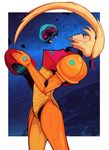  blonde_hair eyes_closed headwear_removed helmet helmet_removed jack_teague metroid metroid_(creature) nintendo ponytail power_armor samus_aran varia_suit 