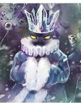  1boy crown crystal crystal_king fur_trim ice king male_focus nintendo paper_mario robe solo super_mario_bros. yellow_eyes 