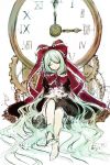  1girl absurdres bangs bow eyes_closed fuupu green_hair highres long_hair parted_bangs red_bow sitting solo touhou 
