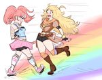  2girls blonde_hair dashingicecream long_hair multiple_girls nail_polish neon_katt rwby yang_xiao_long 