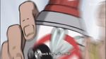  1boy animated animated_gif bald bug_spray male_focus mosquito one-punch_man running saitama_(one-punch_man) subtitled 