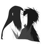  2boys kiss monochrome multiple_boys naruto senju_hashirama simple_background tagme uchiha_madara yaoi 